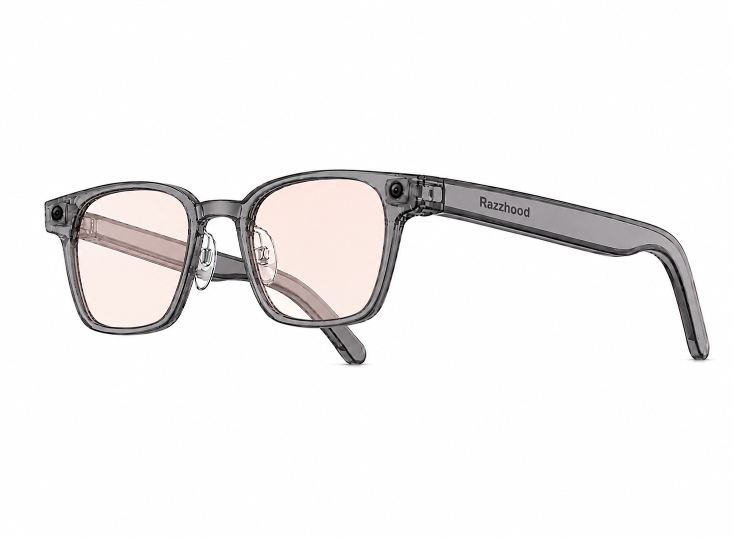 深空灰镜框配浅红金镜片的 马思可